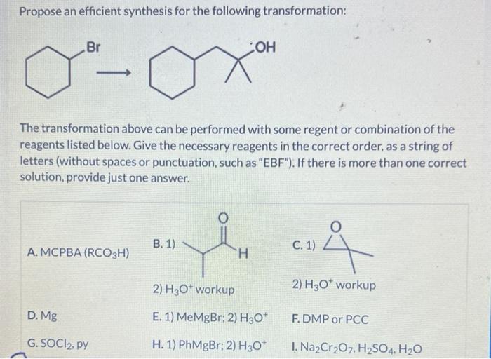 transformation: The transformation above can be performed with some regent or combination