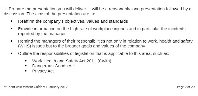 1. Prepare the presentation you will deliver. It will be a