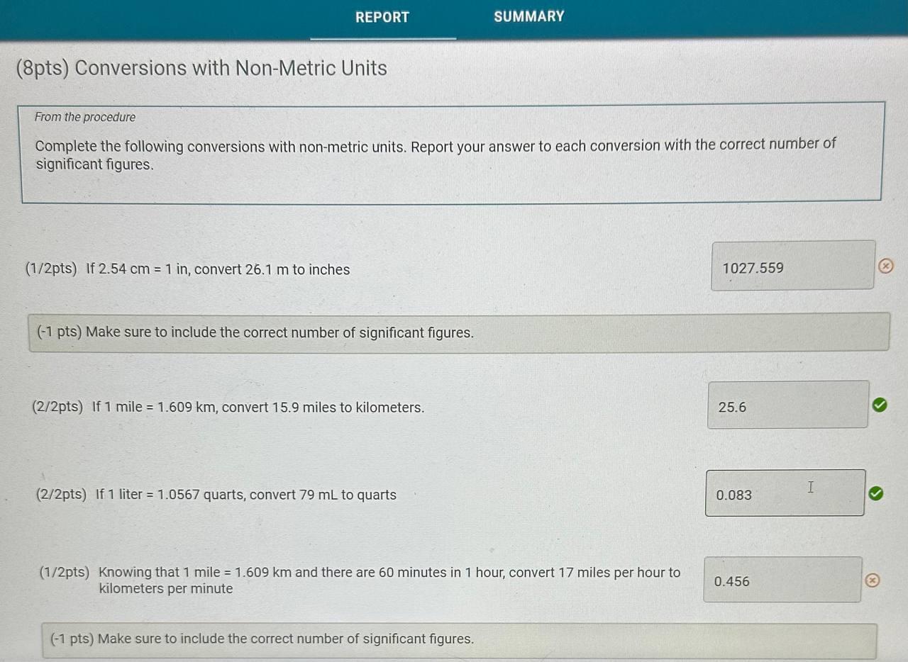 (0.5/1pts) Your length measurement (cm) (0.5 pts) Report your measurements to the