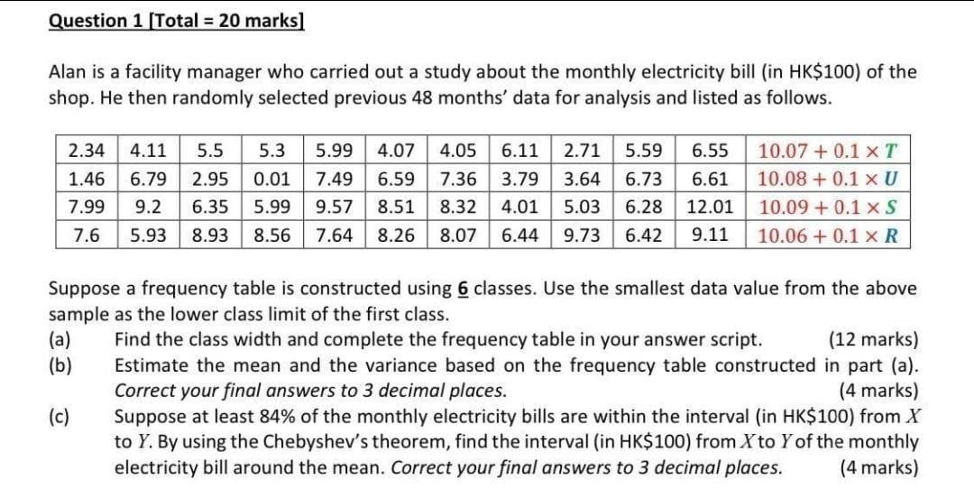 X R = (a) Class Width = Frequency Table Class Limits Class