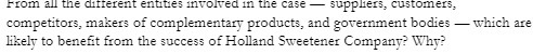  From all the different entities involved in the case - suppliers,