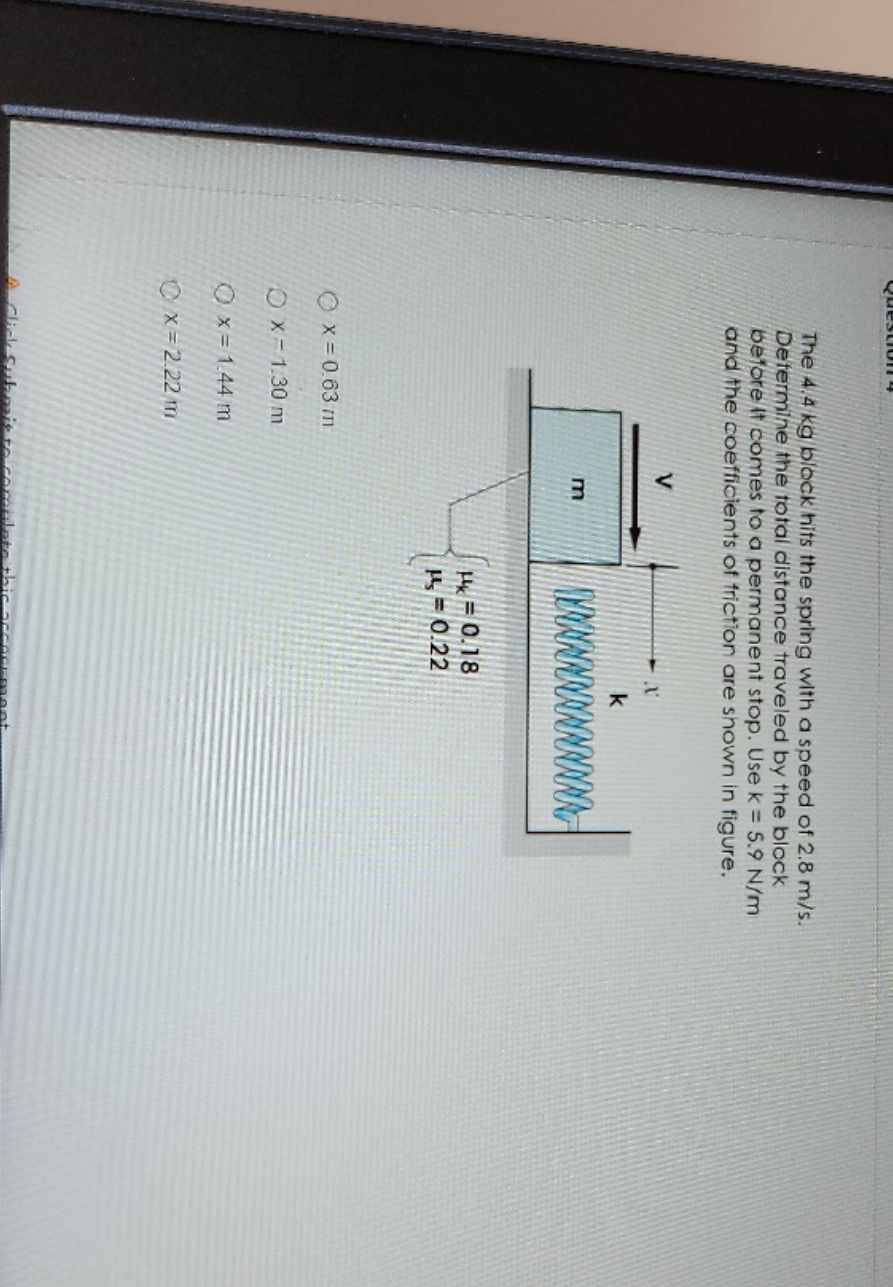 please help... only need the answer The 4.4 kg block hits the