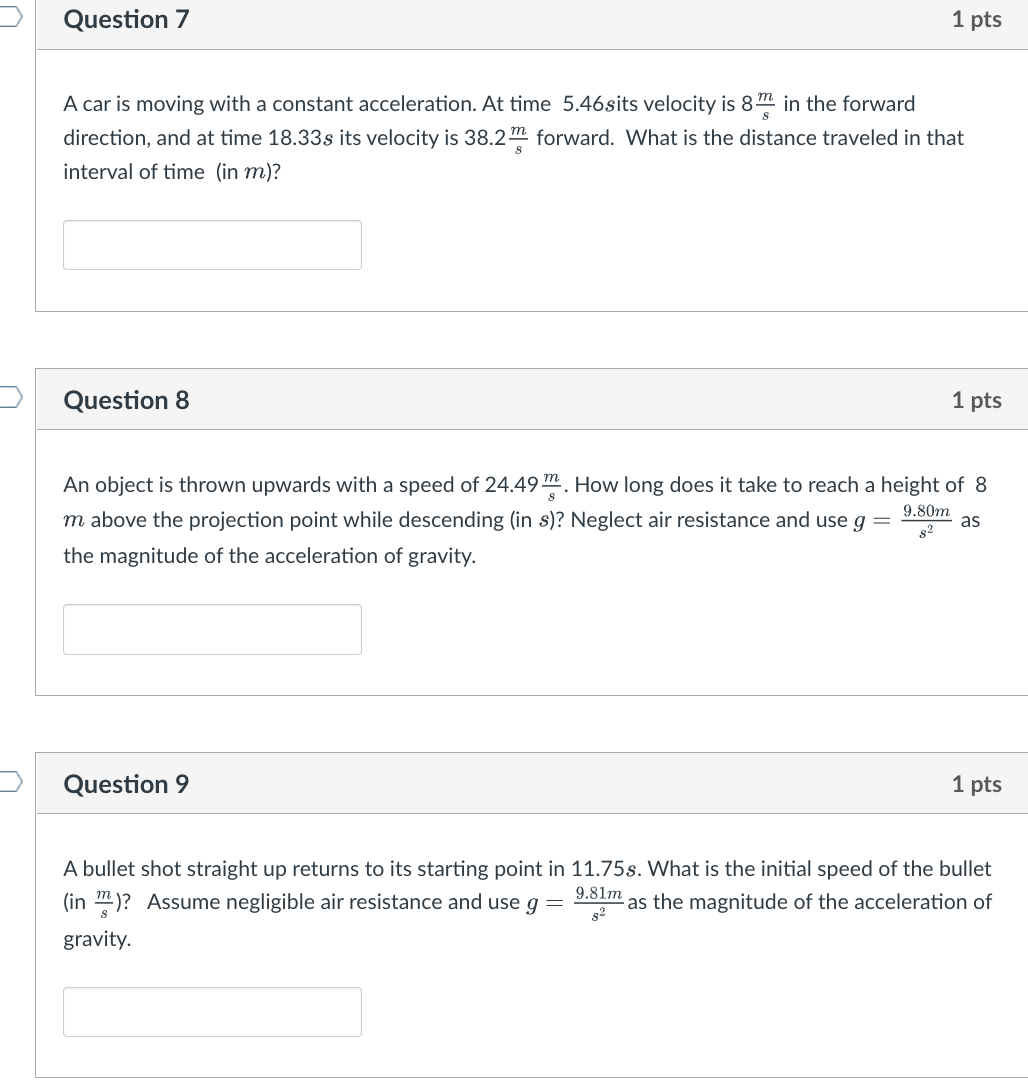 Determine the distance between these two points. Question 2 1 pts In
