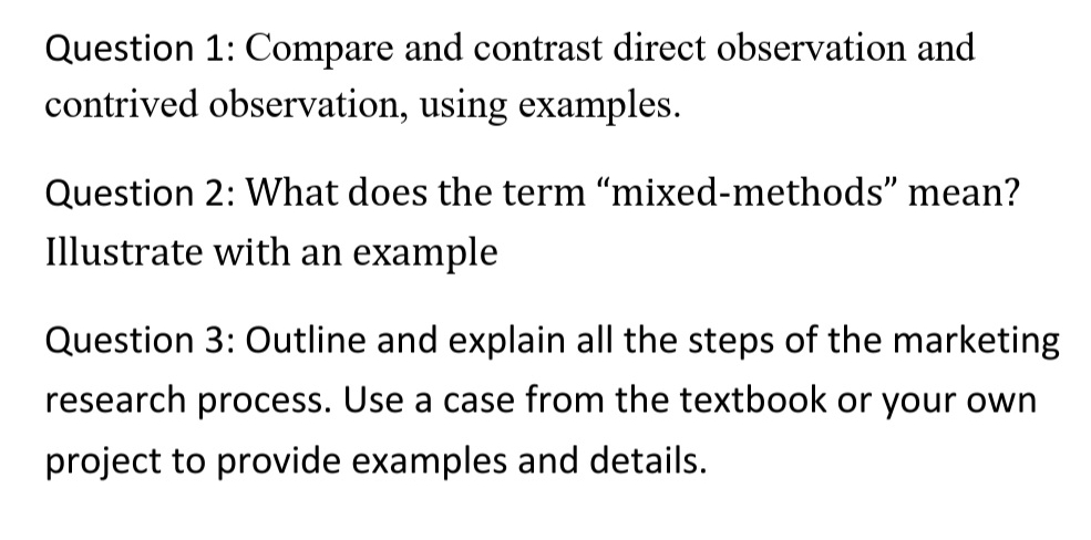Please, include all the references that you use to respond these questions.