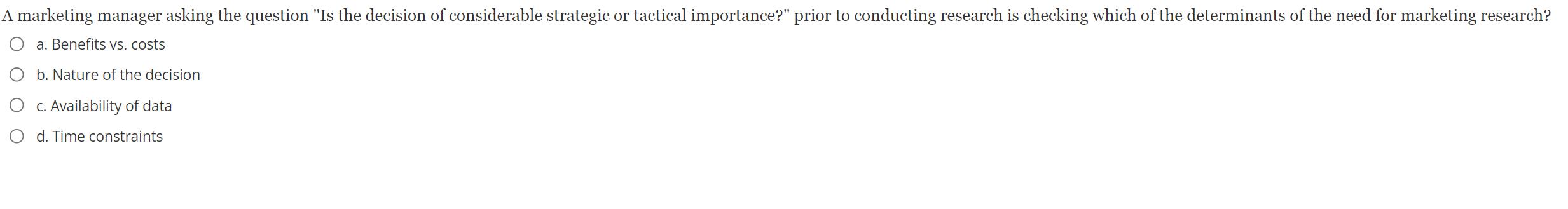 Help please ? 20 - 25 A marketing manager asking the question
