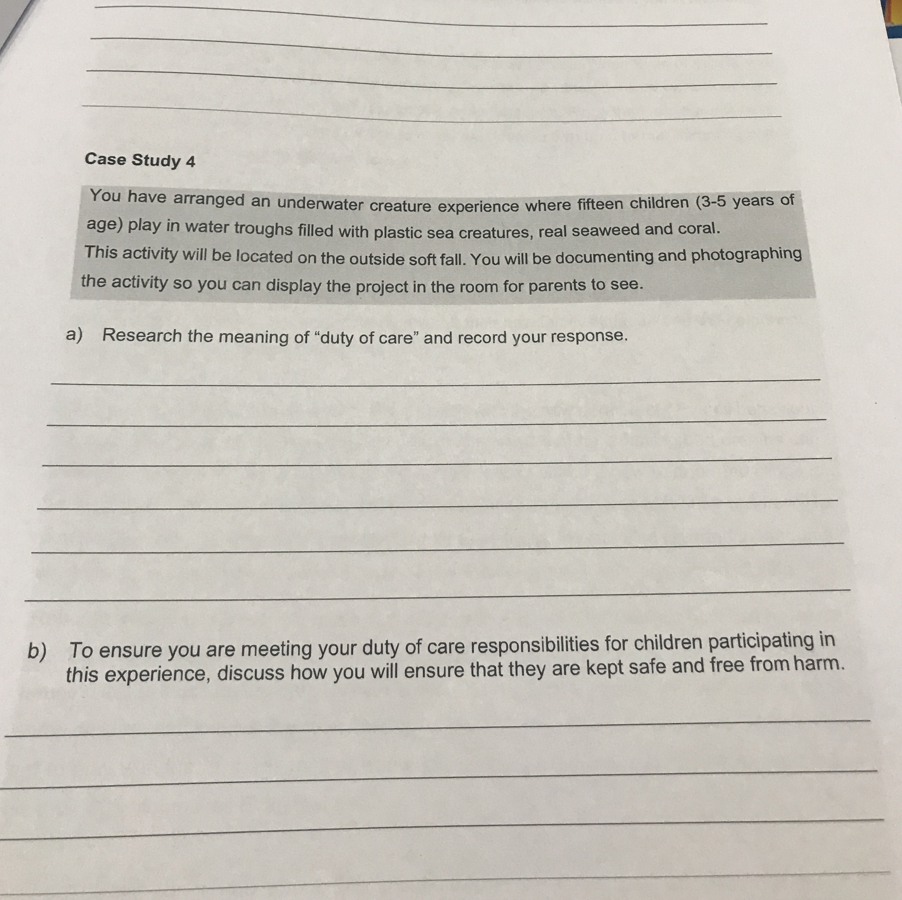 1 ) read case studyYou have a child who does not want