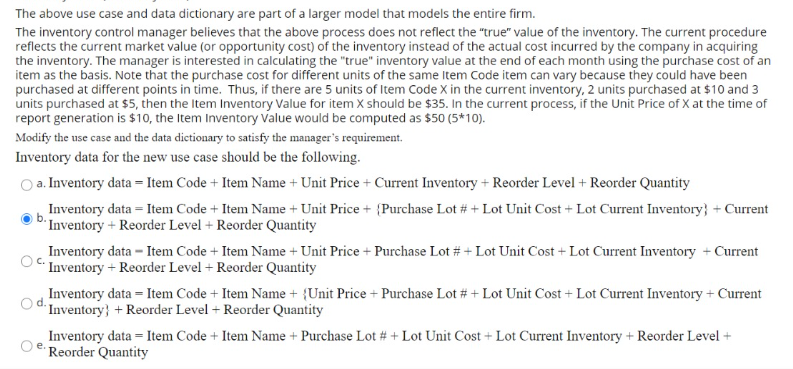 A The above use case and data dictionary are part of a