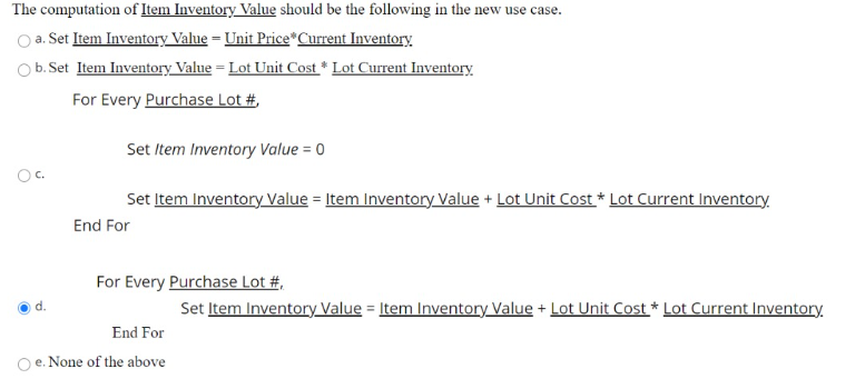 larger model that models the entire firm. The inventory control manager believes