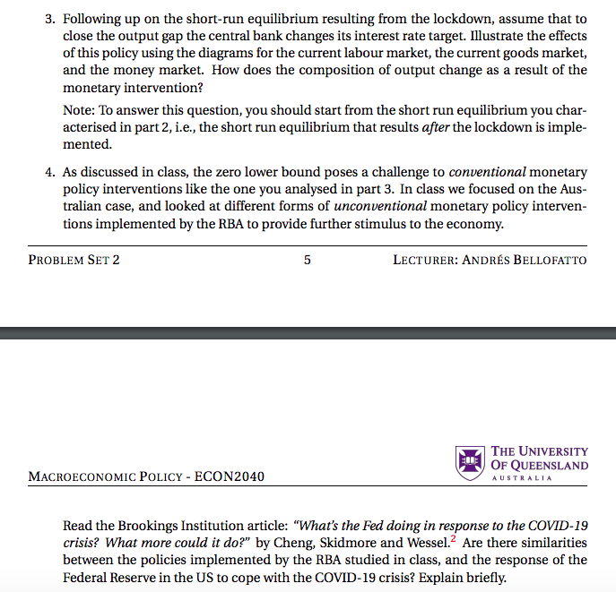 pmblem you will analyse the macro effects of a lockdown through the