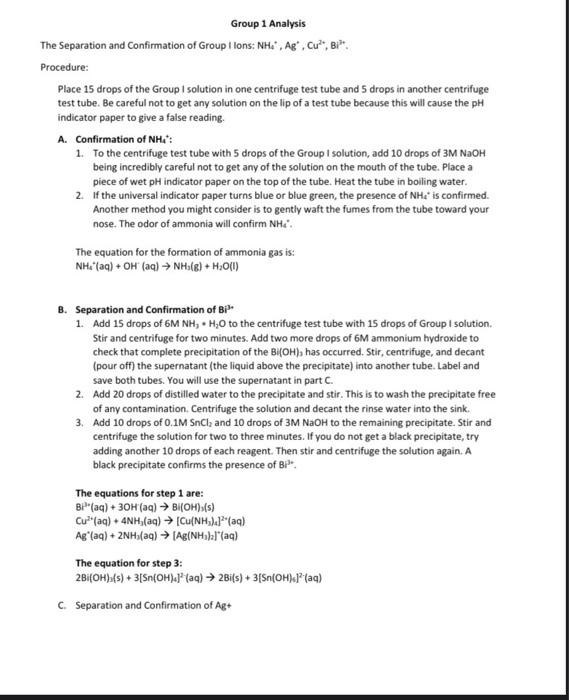 Make your observations of the unknown solution only! Part A: Confirmation of