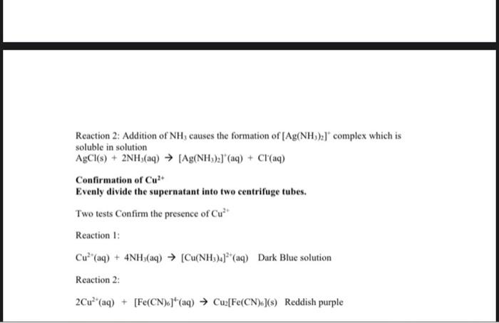 Bi[OH)>(s) c"(aq) + 4NH (aq) + [Cu(NH 3.1(aq) Ag(aq) + 2NH4(aq) +