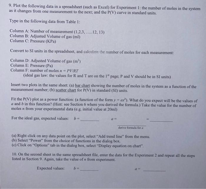 a function of changing volume, fit your data to verify the ideal