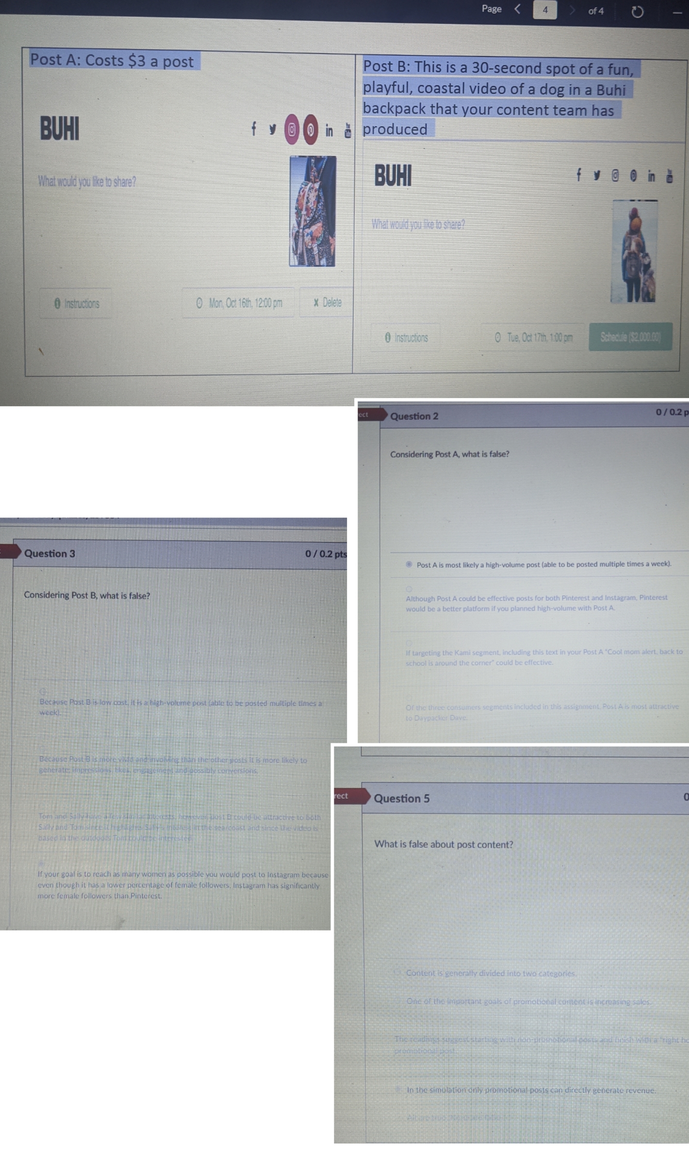 please answer questions as I got these 3 Wrong Page 4 of