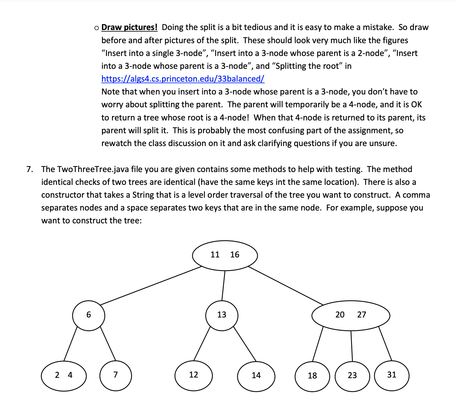 2 are validprivate Node[] subtrees; // the children of this node. Only
