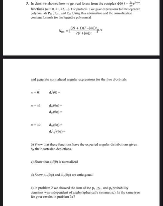 please solve part D 3. In class we showed how to get