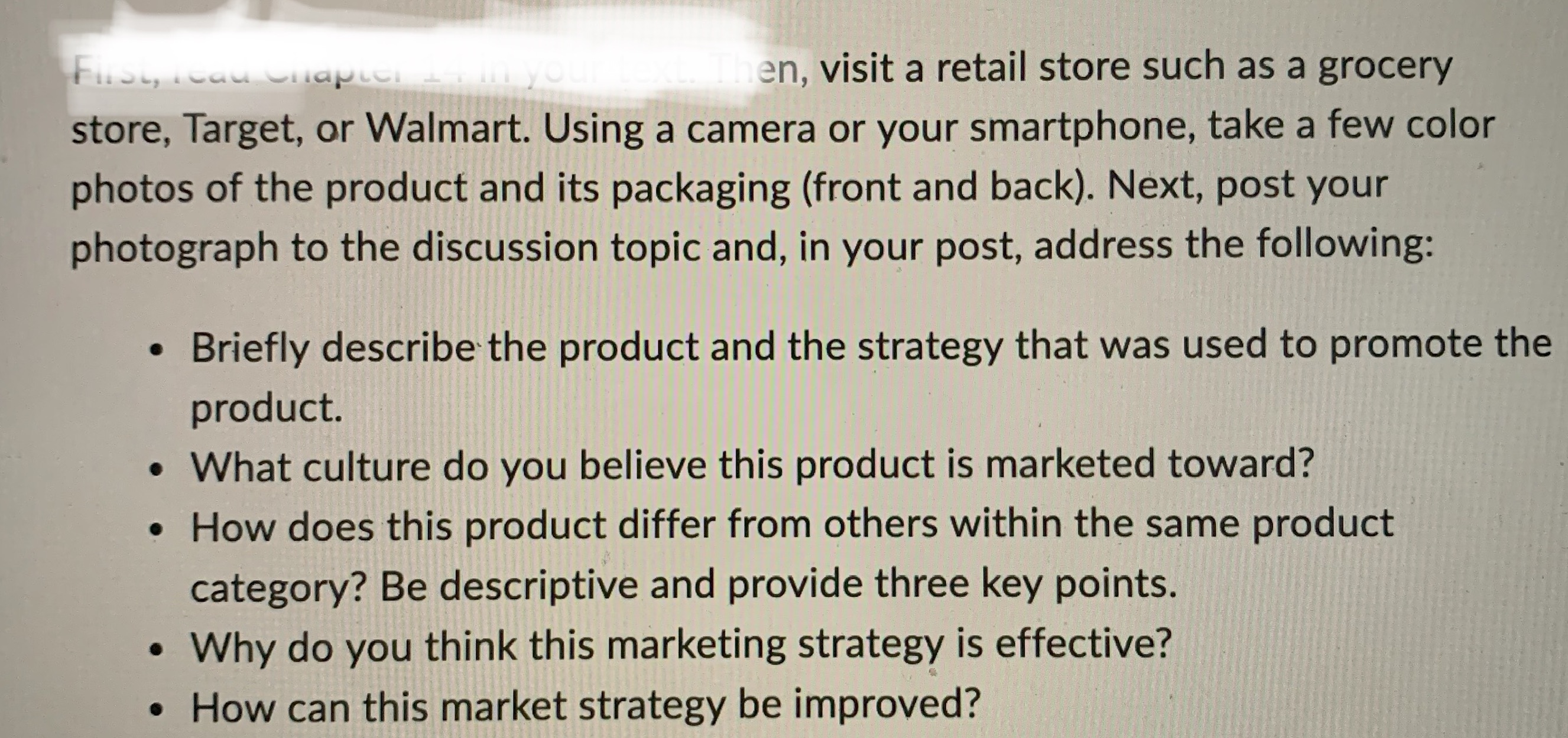 Answer these question Then, visit a retail store such as a grocery