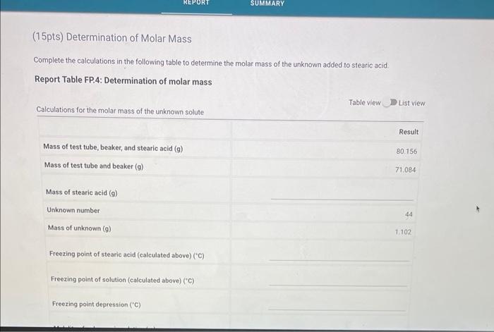 trendline for each portion of the cooling curve. In order to do