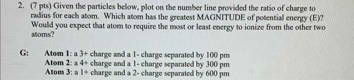 2. (7 pts) Given the particles below, plot on the number