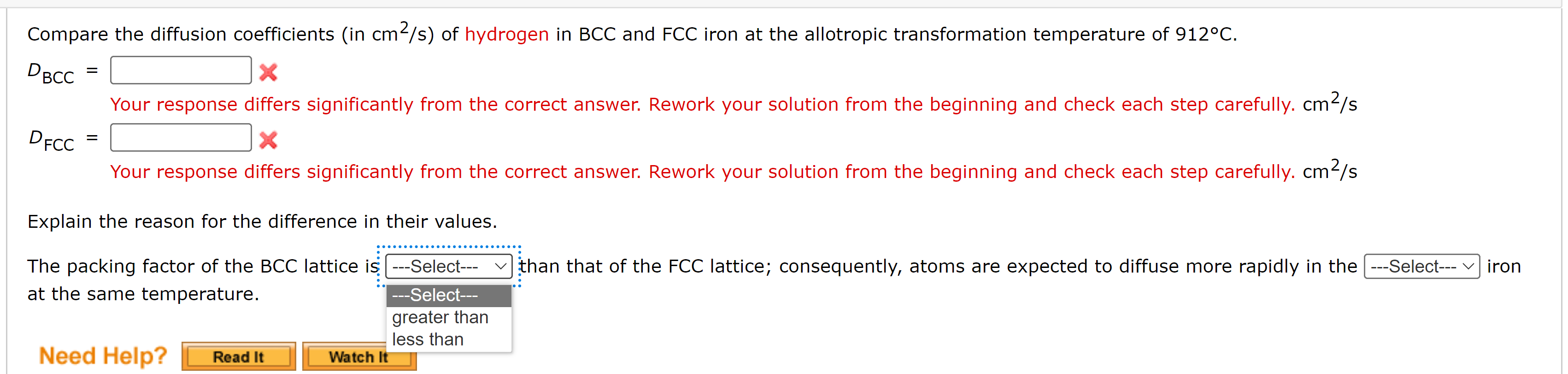  Compare the diffusion coefficients of hydrogen 