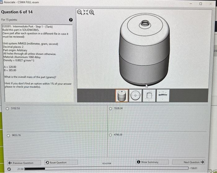  D20301: Intermediate Part - Step 1- (Tank) build this part in