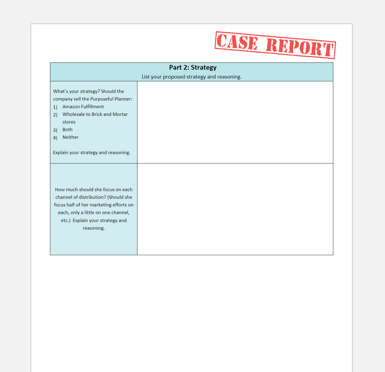 which channel(s) of distribution would be best for the Purposeful Planner Part