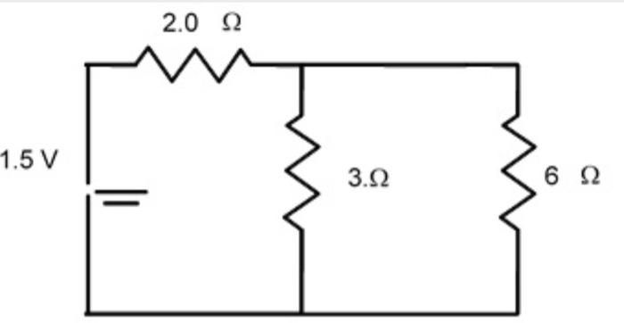 Using the circuit below, calculate the total current consumed by the circuit