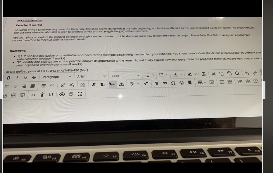 PART IN! - Exercises Exercise (8 marks) Abdullah owns a takeaway