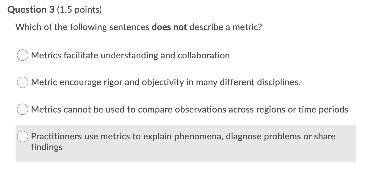 metrics depends on the type of business 0 Many metrics come in