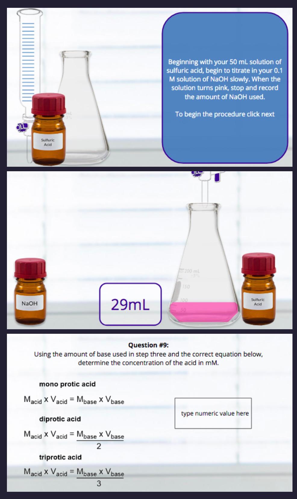  Question #9: Using the amount of base used in step three