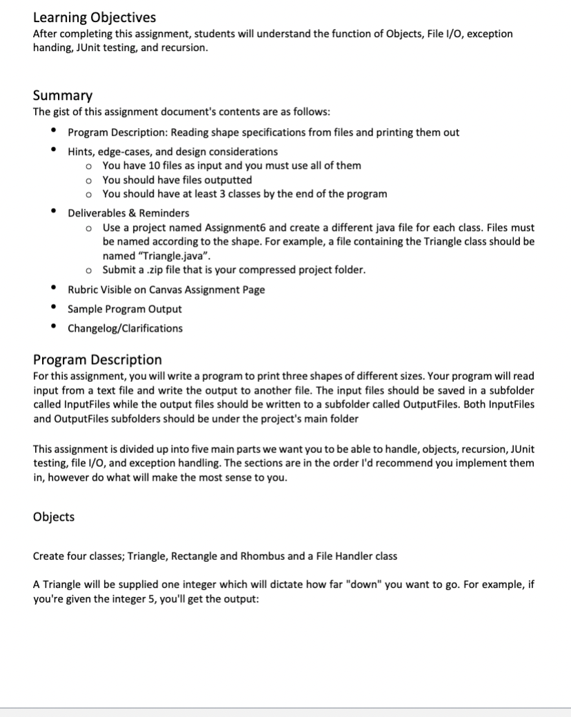 length); public String printShape(); The Rectangle class will represent rectangles with two