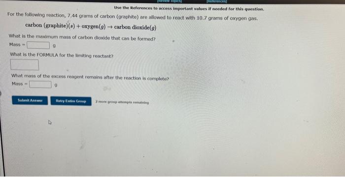  Use the References to access important values if needed for this