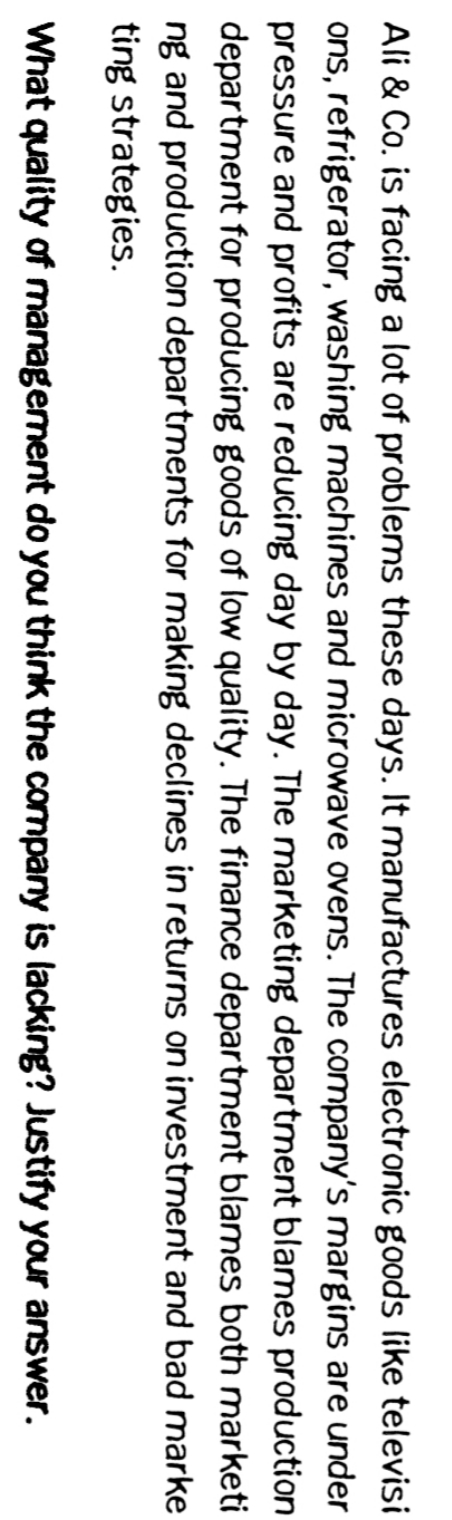 scenario required minimum 100 or 120 words answer. Ali & Co. is