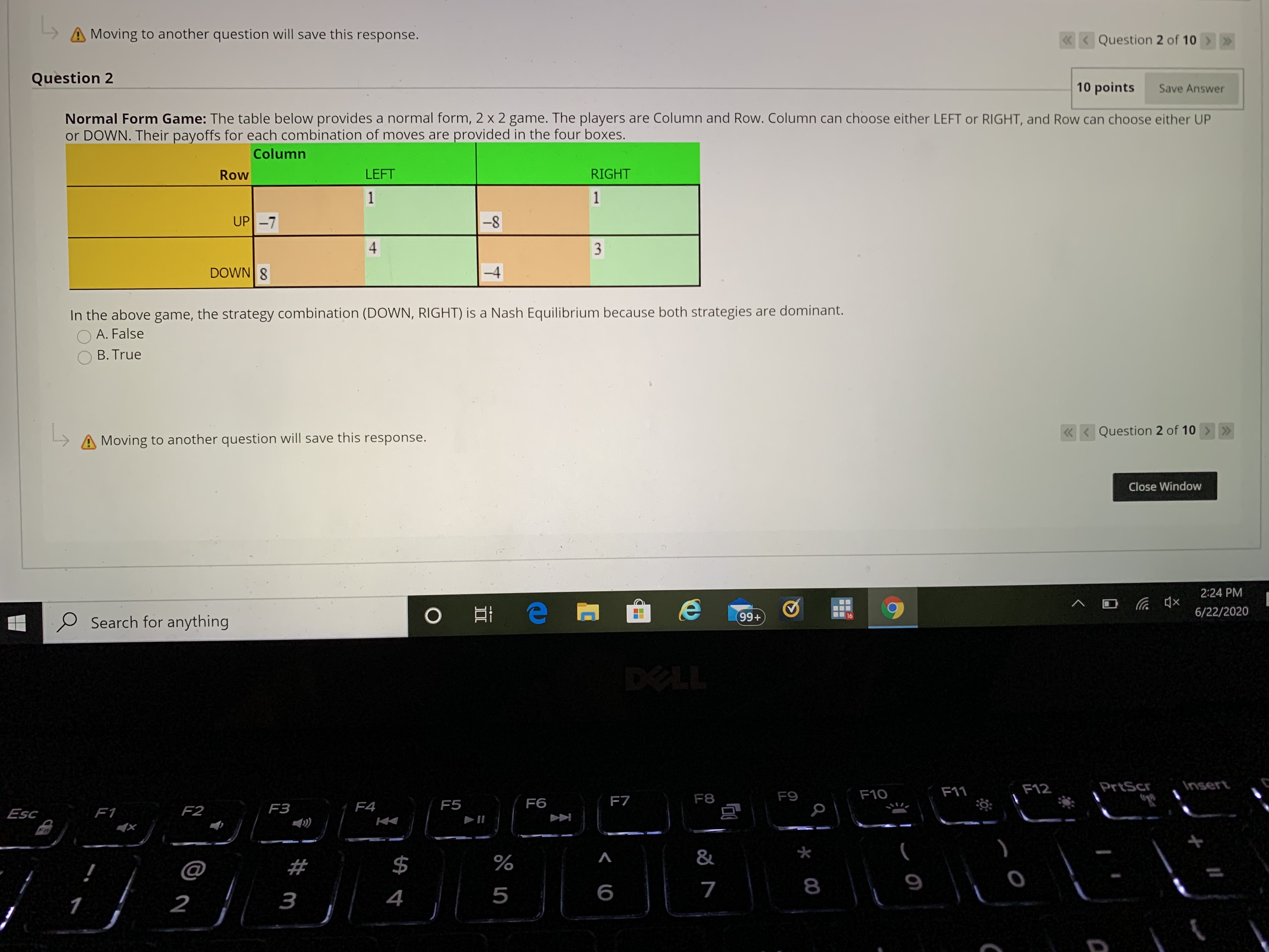 Please see the below question: Moving to another question will save this