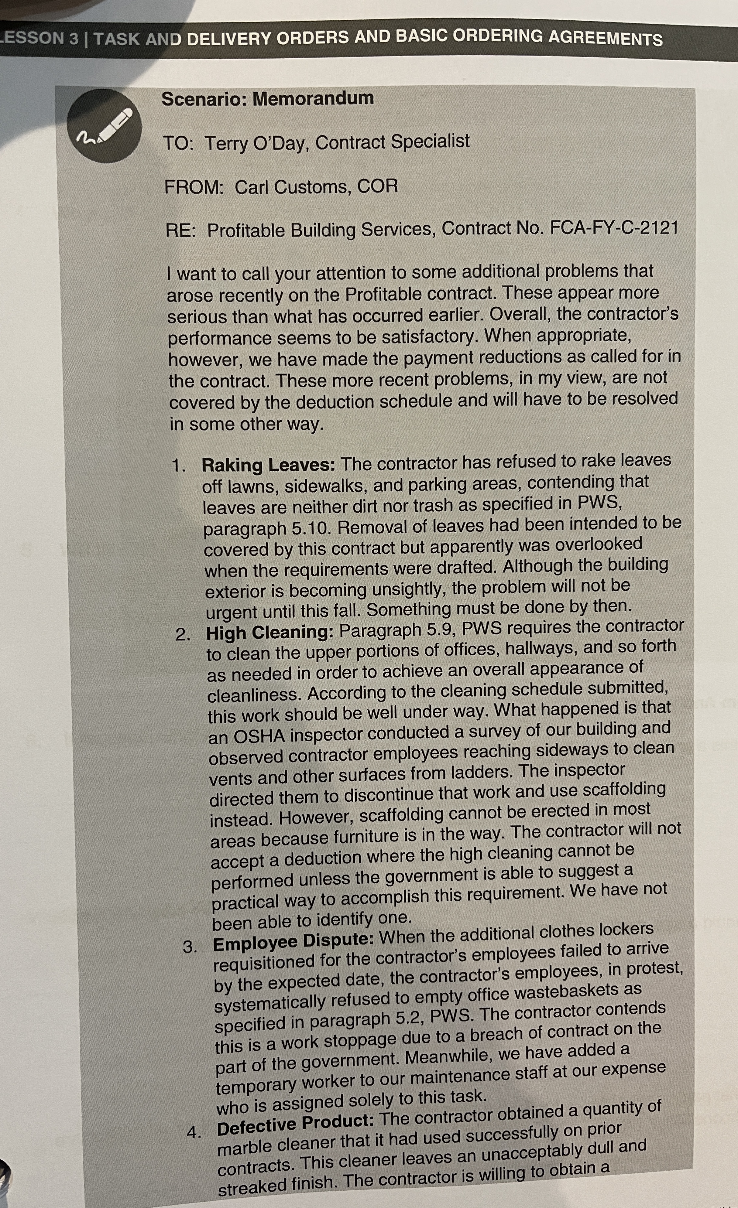  ESSON 3 | TASK AND DELIVERY ORDERS AND BASIC ORDERING AGREEMENTS