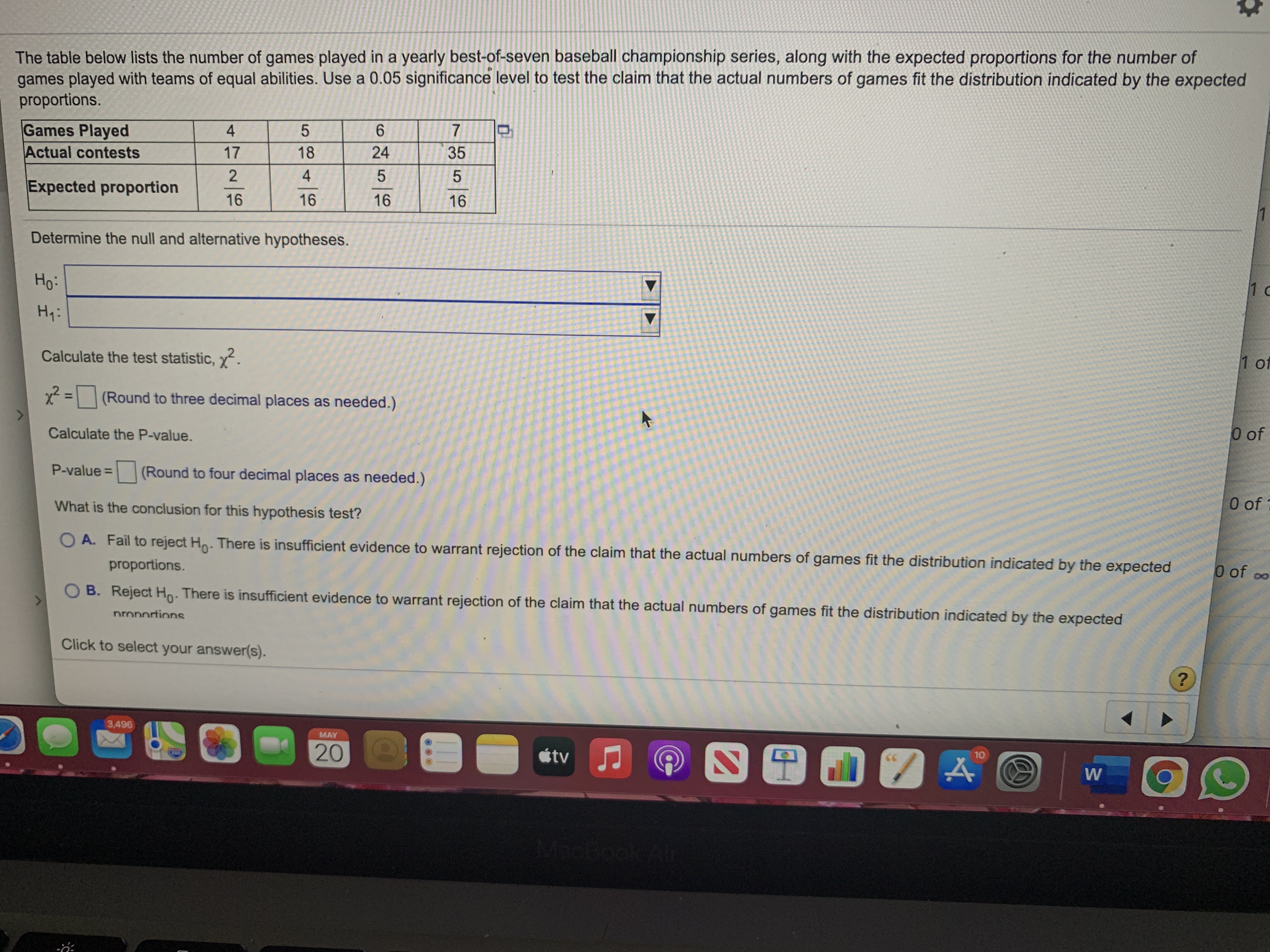 What is the answer? The table below lists the number of games