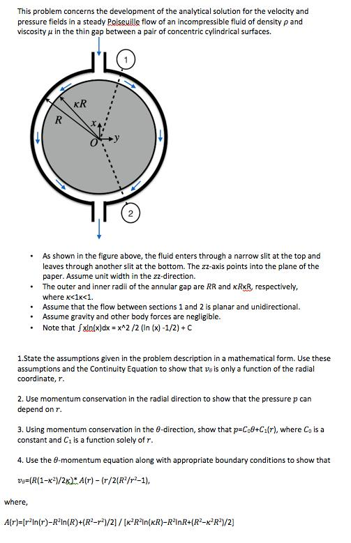  This problem concerns the development of the analytical solution for the