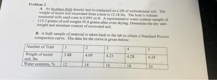 need help with number 2 please Problem 2 A. An in-place field