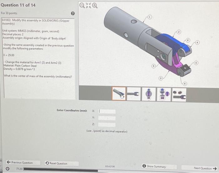  E41002: Modify this assembly in SOUOWORKS (Gripper Assembly) Unit system: MMGS