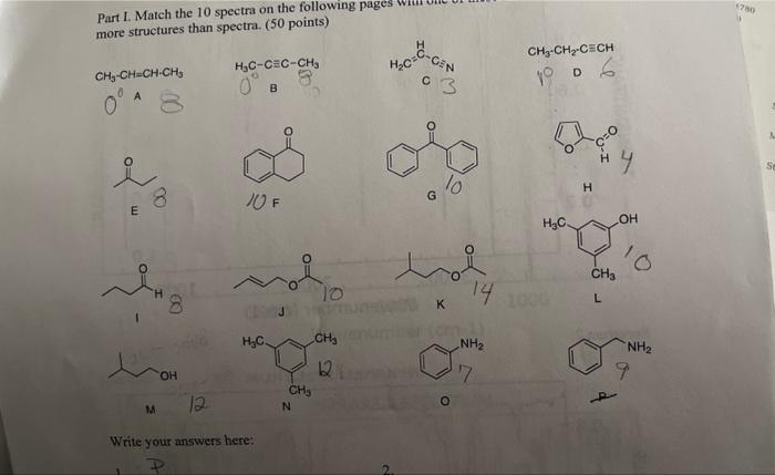  using these structures match with a spectra Part L. Match the