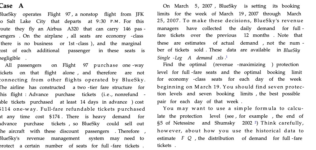 Case A On March 5, 2007 , BlueSky is setting its