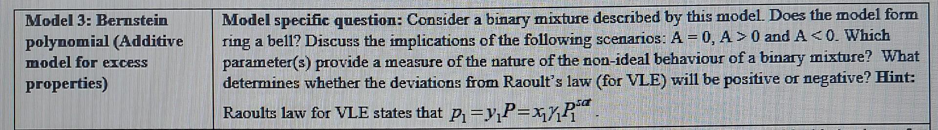 adjustable constants per binary in the mixture. The following process is used