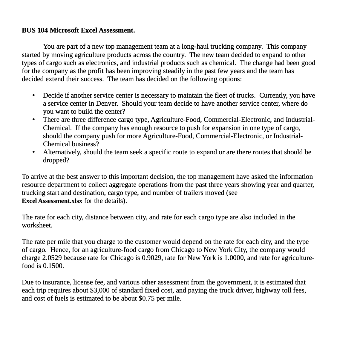 enter Revenue In cell 12 enter Prot In cell J2 enter Destination