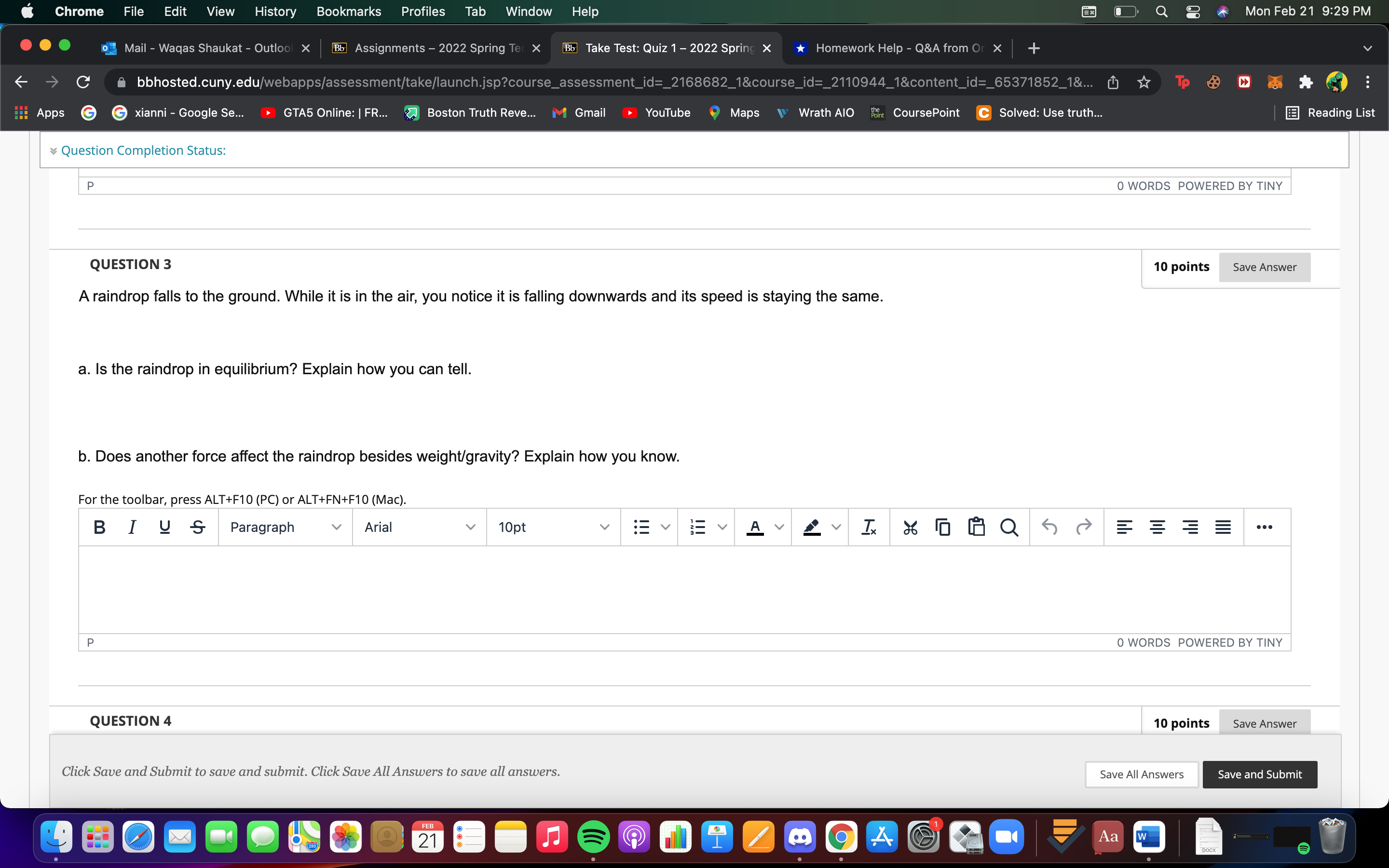 Shaukat - Outlool X Bb Assignments - 2022 Spring Tel X Bb