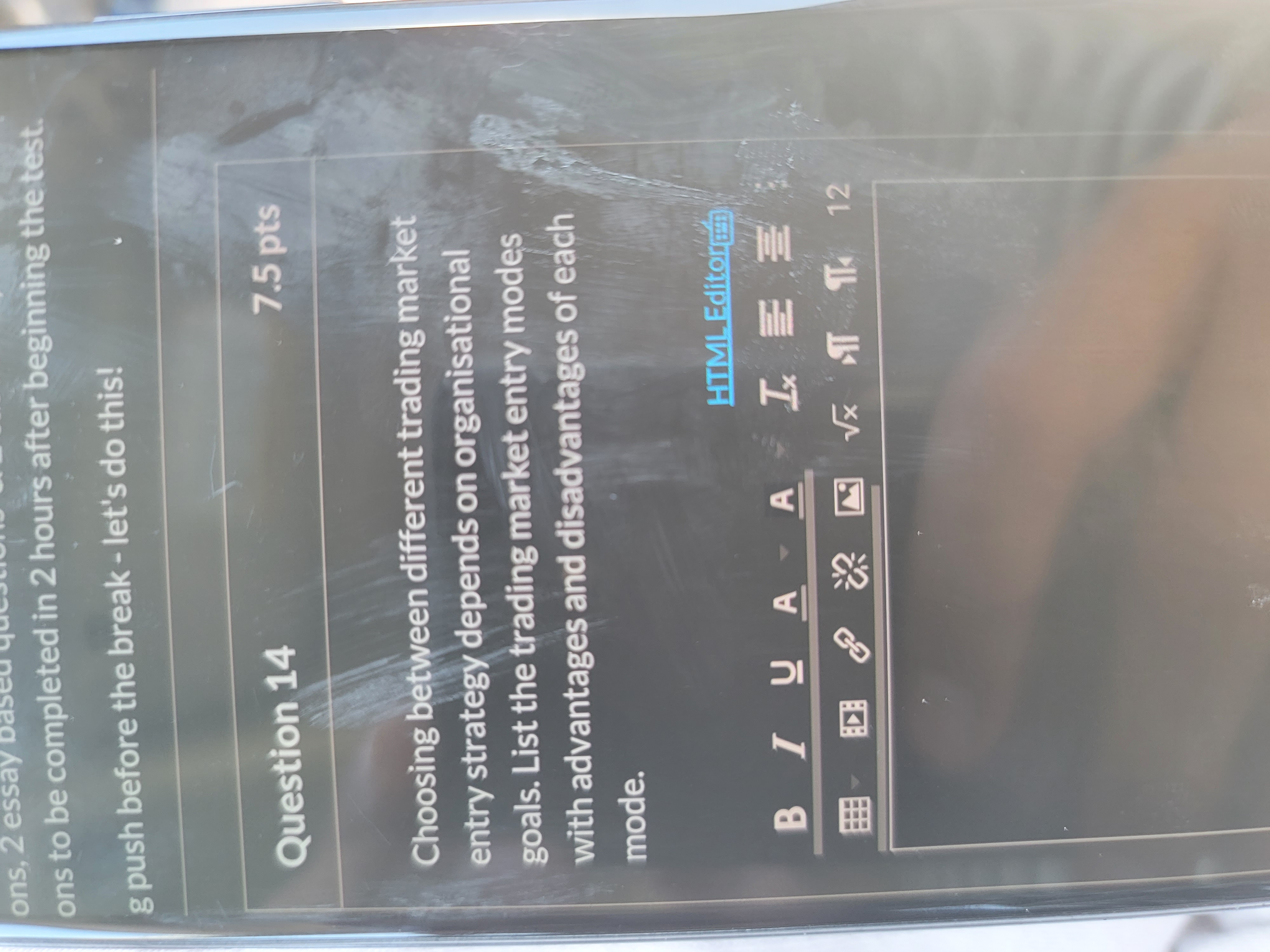 ons, 2 essay base ons to be completed in 2 hours