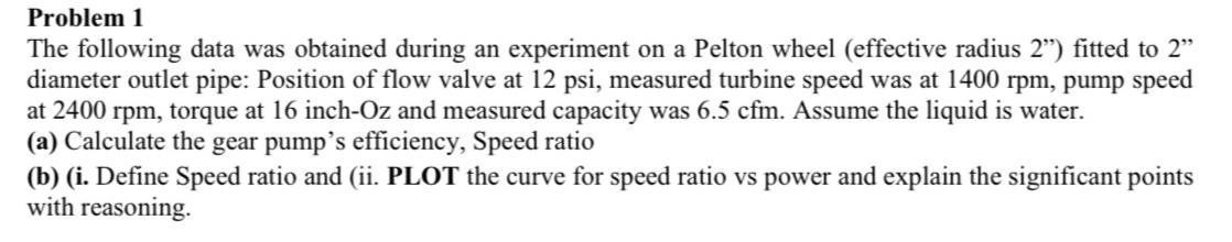  Problem 1 The following data was obtained during an experiment on