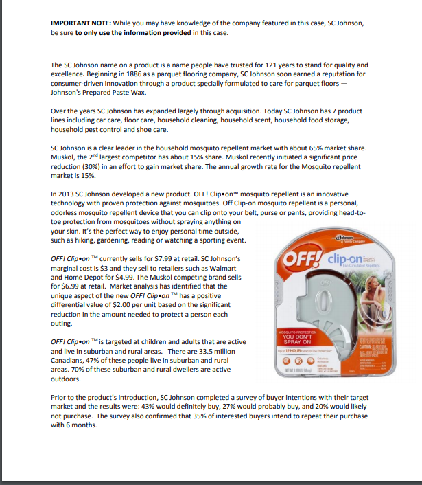 case study IMPORTANT NOTE: While you may have knowledge of the company