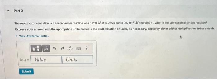 y=mx+b The reactant concentration in a zero-order reaction was 7.00102M after 155s