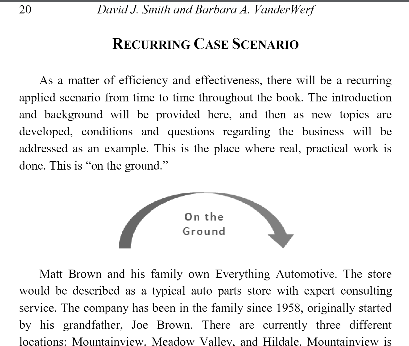  20 David J. Smith and Barbara A. VanderWerf RECURRING CASE SCENARIO