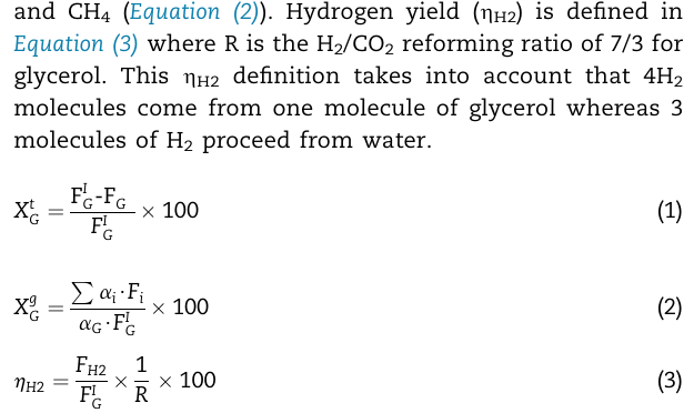  and CH4(Equation (2)). Hydrogen yield (H2) is defined in Equation (3)