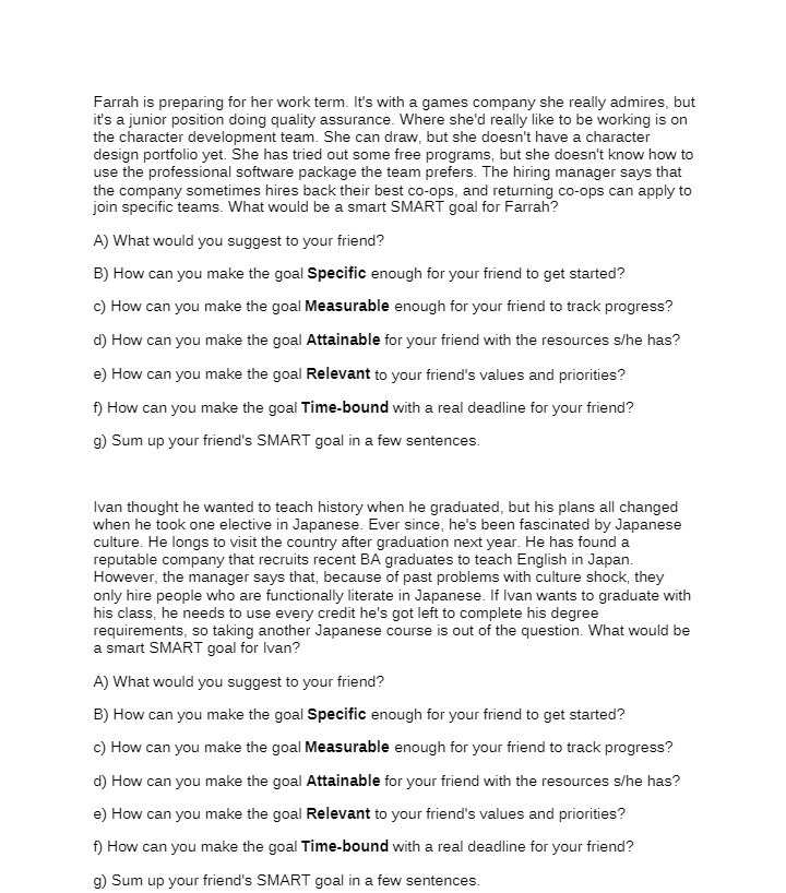 Farrah is preparing for her work term. It's with a games